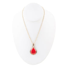 Load image into Gallery viewer, Red Howlite Teardrop Pendant Necklace