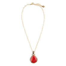 Load image into Gallery viewer, Red Howlite Teardrop Pendant Necklace