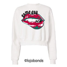 Load image into Gallery viewer, Game Day Lips Cropped Sweatshirt