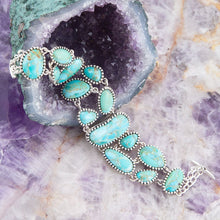 Load image into Gallery viewer, Refined Blue Turquoise Sterling Silver Link Bracelet