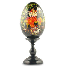 Load image into Gallery viewer, Knitting Girl Collectible Wooden Easter Egg 6.25 Inches