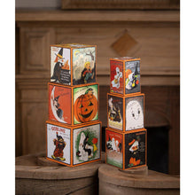 Load image into Gallery viewer, Retro Hallowen Stacking Blocks by Bethany Lowe Designs