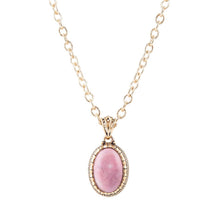 Load image into Gallery viewer, Rhodonite and Bronze Pendant Necklace