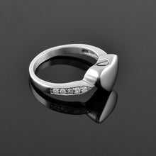 Load image into Gallery viewer, Silver Cremation Urn Ring With Gemstones