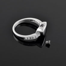 Load image into Gallery viewer, Silver Cremation Urn Ring With Gemstones