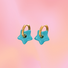 Load image into Gallery viewer, Titanium Puffy Star Earrings