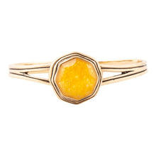 Load image into Gallery viewer, River Rocks Yellow Quartz and Golden Cuff Bracelet