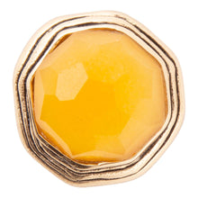 Load image into Gallery viewer, River Rocks Yellow Quartz Golden Statement Ring