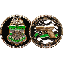 Load image into Gallery viewer, GL6-002 CBP Border Patrol Agent Rock Out Thin Green Line Flag Challenge Coin BPA