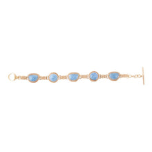 Load image into Gallery viewer, Roped Denim Blue Lapis Golden Link Bracelet