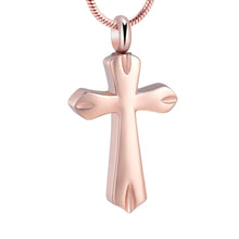 Load image into Gallery viewer, Silver Cross Cremation Urn Necklace