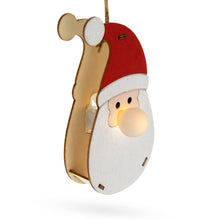 Load image into Gallery viewer, Wooden Santa Christmas Ornament with Light Up Nose Cutout