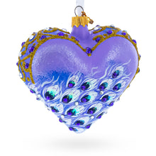 Load image into Gallery viewer, Royal Purple Peacock Heart Glass Ornament