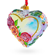 Load image into Gallery viewer, Pastel Rose Garden Heart Glass Ornament