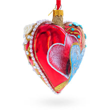 Load image into Gallery viewer, Royal Romance Pearl Jewels Glass Heart Ornament