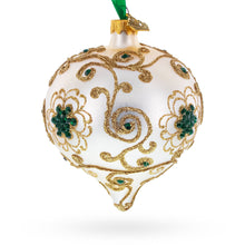 Load image into Gallery viewer, Gold Jeweled Swirl Onion-Shape Finial Glass Christmas Ornament