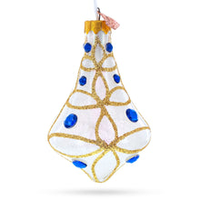 Load image into Gallery viewer, Blue Jewels on Clear Glass Bell Finial Christmas Ornament