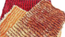 Load image into Gallery viewer, DaDa Bedding Shaggy Soft Rectangle Floor Door Mat Bath Carpet Rug - Striped Orange &amp; Brown - 20" x 32",