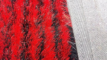 Load image into Gallery viewer, DaDa Bedding Shaggy Soft Rectangle Door Mat Bath Carpet Rug - 20" x 32", Striped Red &amp; Black