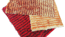 Load image into Gallery viewer, DaDa Bedding Shaggy Soft Rectangle Door Mat Bath Carpet Rug - 20" x 32", Striped Red &amp; Black
