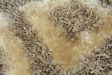 Load image into Gallery viewer, DaDa Bedding Shaggy Soft Viscose Champagne Brown Geometric Diamond Large Area Carpet Rug