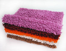 Load image into Gallery viewer, DaDa Bedding Fuchsia Magenta Pink Shaggy Soft Chenille Noodle Carpet Rug Bath Mat