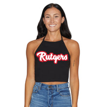 Load image into Gallery viewer, Rutgers Black Halter Top