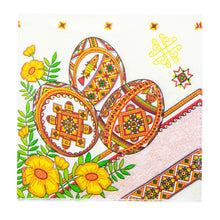 Load image into Gallery viewer, 20 Pack of Ukrainian Paper Napkins 3-ply Easter Eggs Pysanky - Folded 6.5 x 6.5 Inches