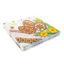 Load image into Gallery viewer, 20 Pack of Ukrainian Paper Napkins 3-ply Easter Eggs Pysanky - Folded 6.5 x 6.5 Inches