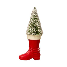 Load image into Gallery viewer, Santa Boot with Bottle Brush Tree Ornament