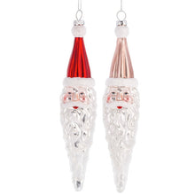 Load image into Gallery viewer, Santa Icicle Blown Glass Ornament PINK