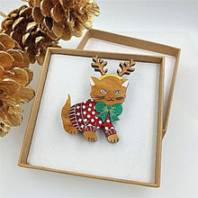 Load image into Gallery viewer, Santa's Little Helper Cat Brooch by Cherryloco Jewellery