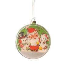 Load image into Gallery viewer, Santa with Snowmen Disk Ornament by Bethany Lowe Designs