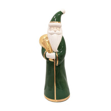 Load image into Gallery viewer, Holiday Green Santa with 22K Gold Accents