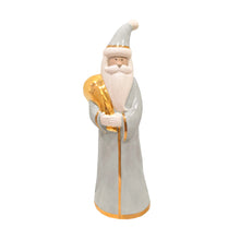 Load image into Gallery viewer, Light Gray Santa with 22K Gold Accents