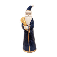Load image into Gallery viewer, Navy Blue Santa with 22K Gold Accents
