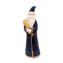 Load image into Gallery viewer, Navy Blue Santa with 22K Gold Accents