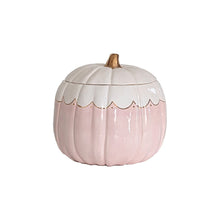 Load image into Gallery viewer, Scalloped Pumpkin Jars with 22K Gold Accents in Light Pink