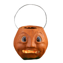 Load image into Gallery viewer, Scary Vintage Pumpkin Bucket Medium by Bethany Lowe Designs