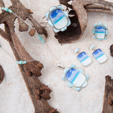 Load image into Gallery viewer, Scenic Beach Blue Larimar and Sterling Silver Drop Earrings