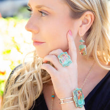 Load image into Gallery viewer, Scenic Sedona Blue Turquoise and Golden Cuff Bracelet
