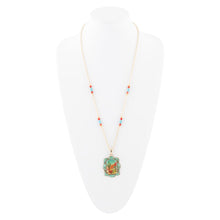 Load image into Gallery viewer, Scenic Sedona Desert Blue Turquoise Golden Pendant Necklace
