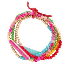 Load image into Gallery viewer, Serape Multi Stone Stretch Bracelet Set
