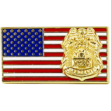Load image into Gallery viewer, BFP-004 New York Police Department Sergeant American Flag Pin USA NYPD SGT