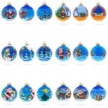 Load image into Gallery viewer, Set of 6 Santa, Snowman, Reindeer, Nutcracker Glass Christmas Ornaments