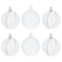 Load image into Gallery viewer, Set of 6 Mini Clear Plastic Ball Ornaments 1.92 Inches (49 mm)