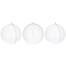 Load image into Gallery viewer, Set of 3 Clear Plastic Ball Ornaments 2.7 Inches (69 mm)