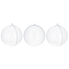 Load image into Gallery viewer, Set of 3 Clear Plastic Ball Ornaments 3.9 Inches