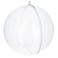 Load image into Gallery viewer, Set of 3 Clear Plastic Ball Ornaments 3.9 Inches