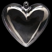 Load image into Gallery viewer, Set of 3 Clear Plastic Hearts Ornaments 2.45 Inches (62 mm)